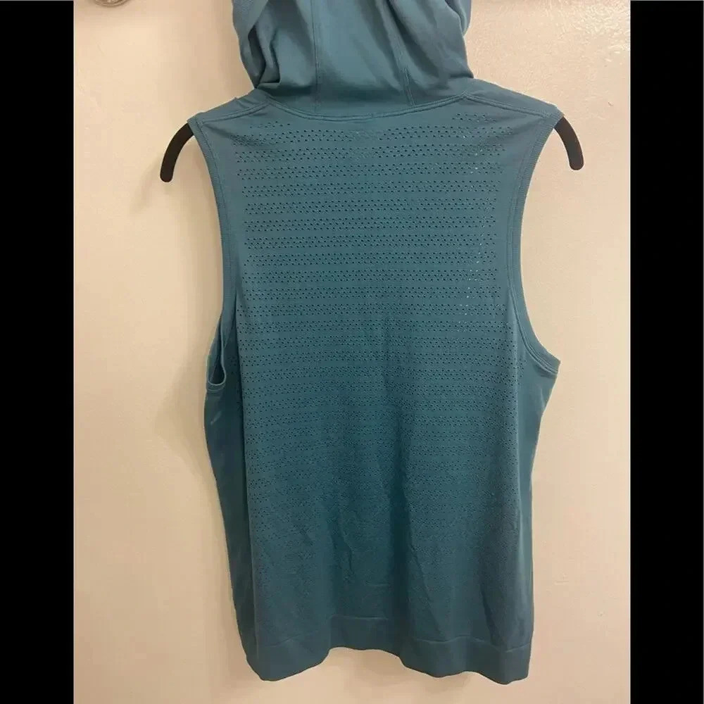 Lululemon Breeze By Hooded Tank Squad Persian Blue Size 8 - Picture 4 of 5